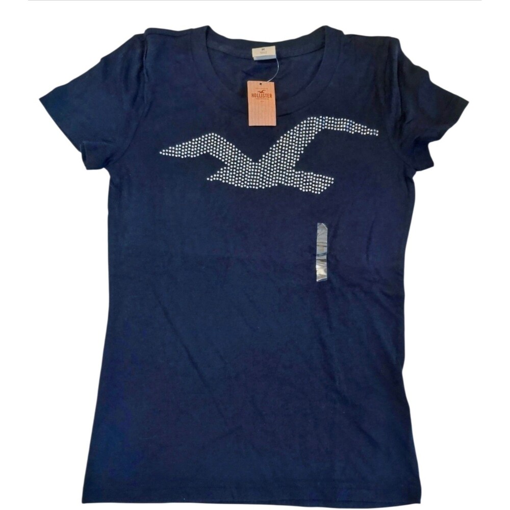 HOLLISTER Y2K VINTAGE SEAGULL RHINESTONES BLING TShirt SIZE MEDIUM NEW WITH TAG